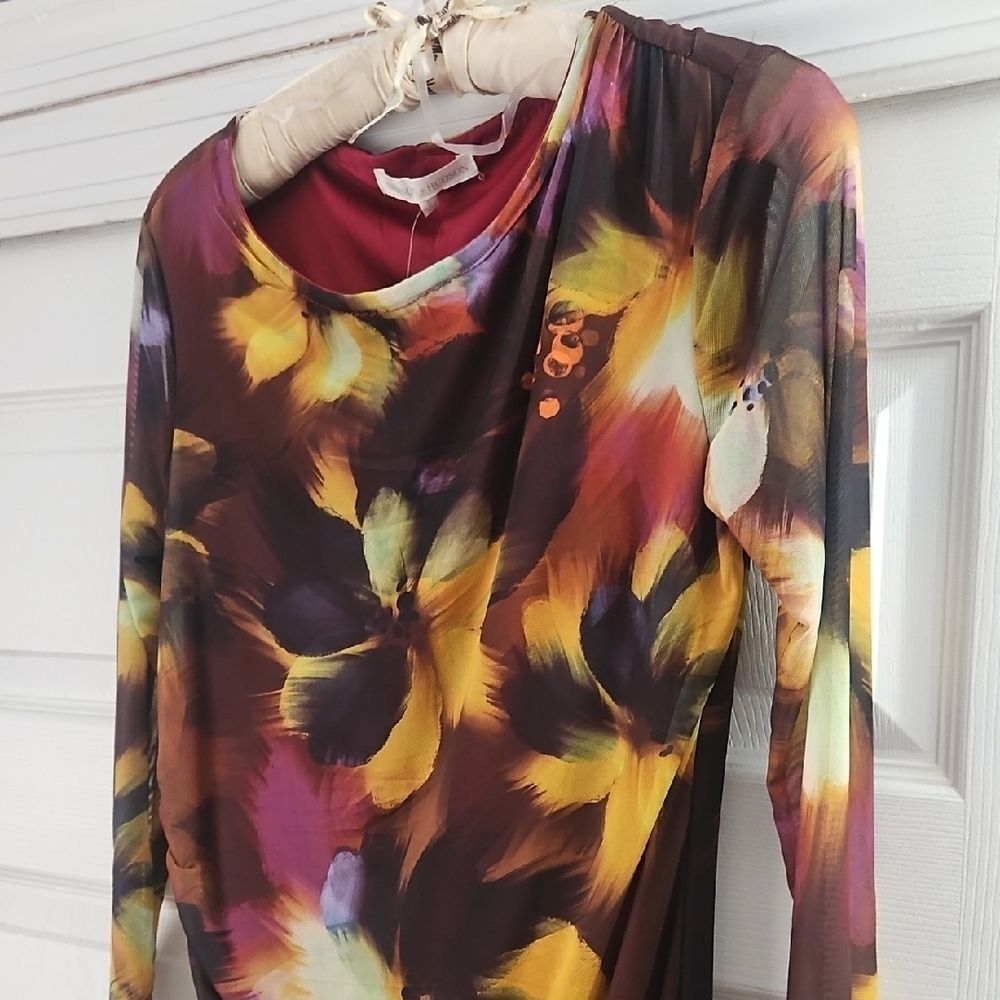 Multicolor Long Sleeve Dress
